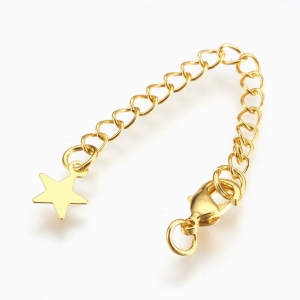 DQ extension chain star gold 3mm, per piece